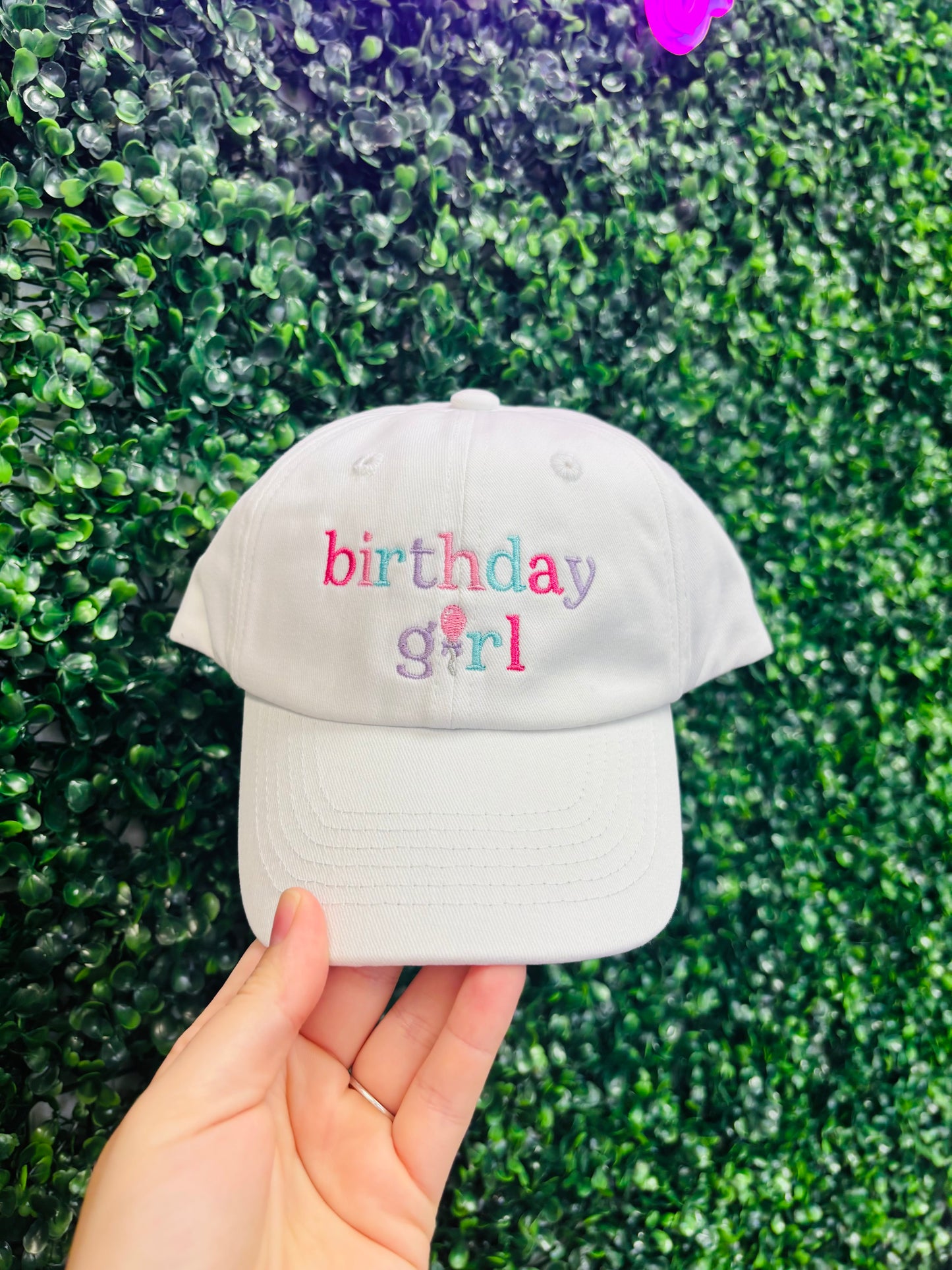 Birthday Girl Bow Baseball Hat (Baby/Toddler, Youth)
