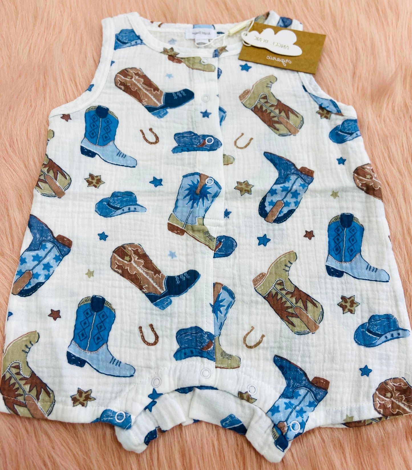 Cowboy boots sleeveless romper