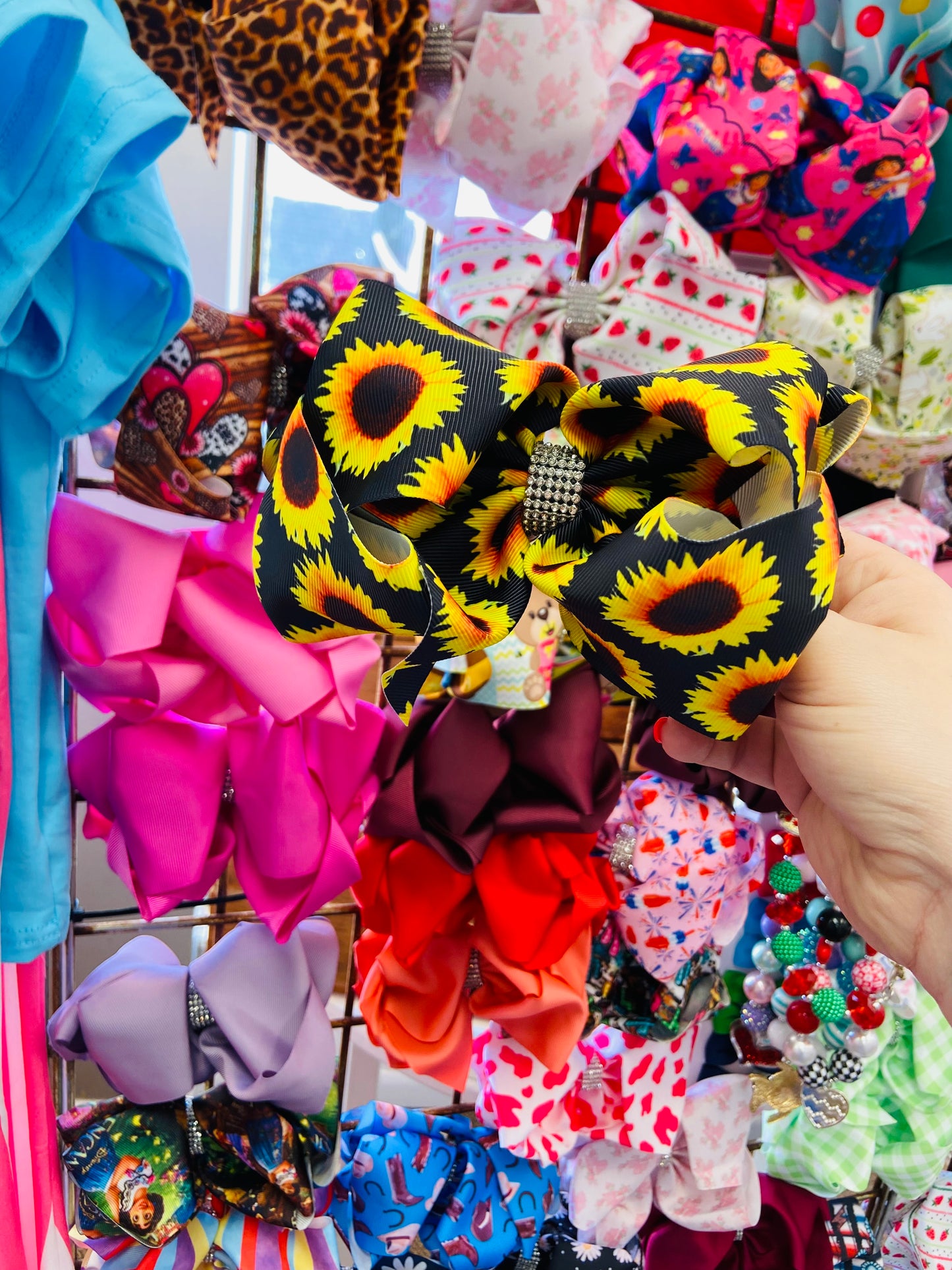 Sunflower bling bow