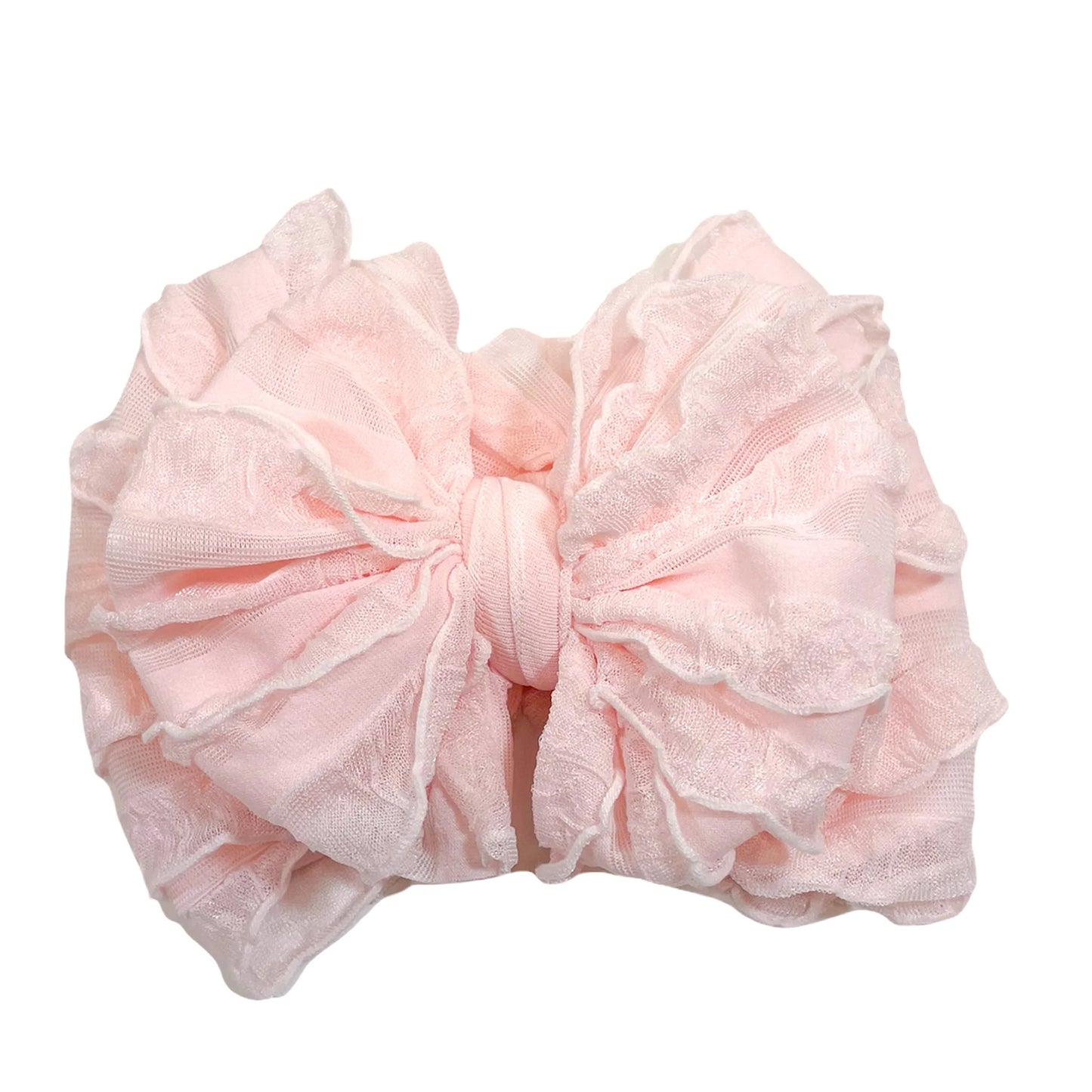 Ruffled headband- sweet pink