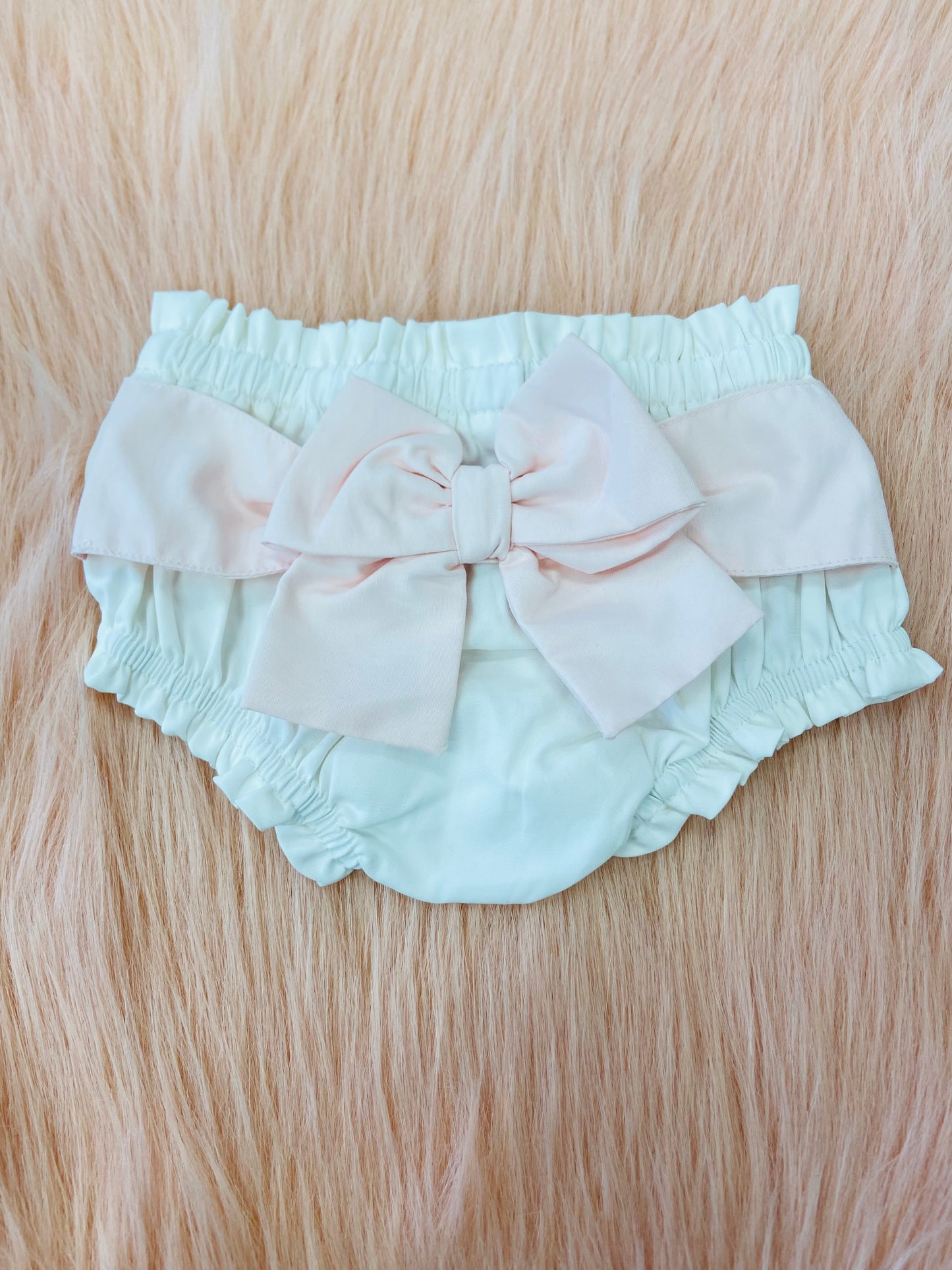 White bow Diaper cover