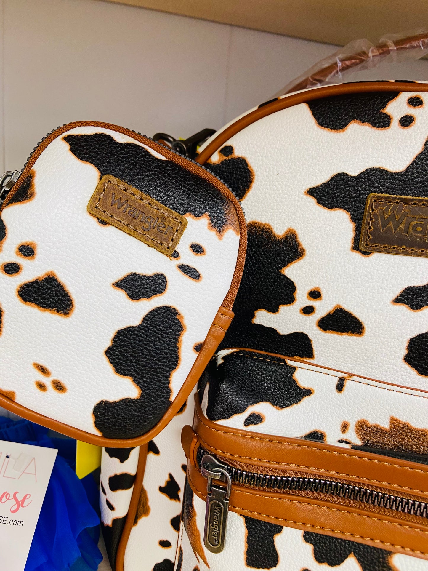 Wrangler leather cow backpack