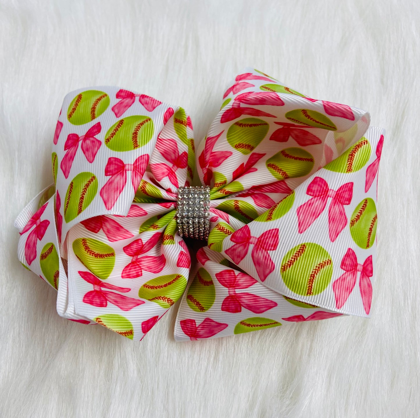 Pink bow softball bow