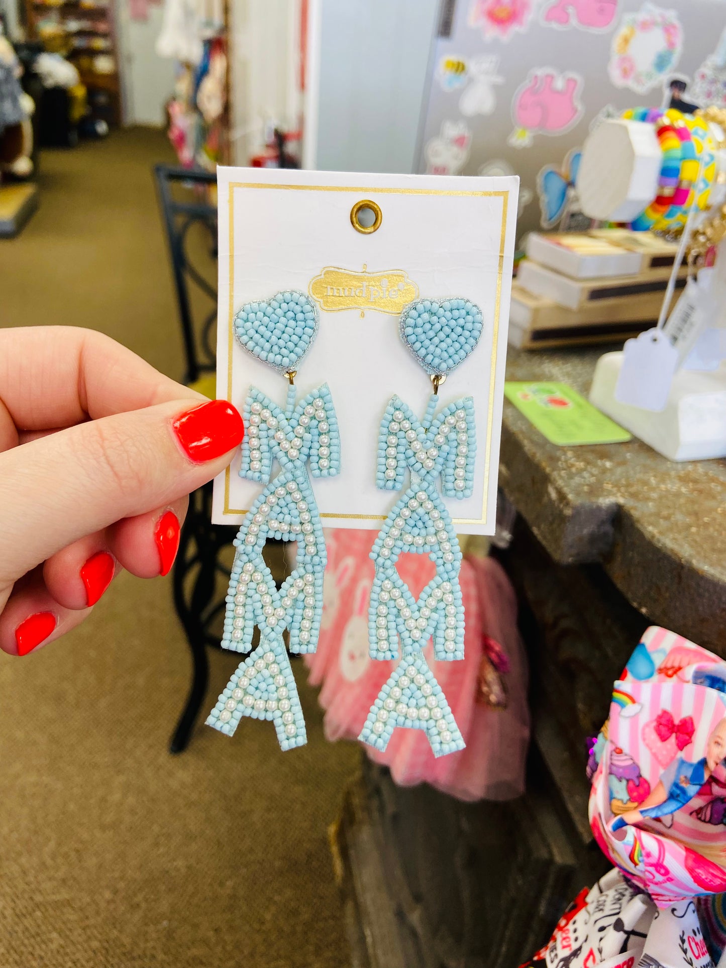 Mama blue earrings