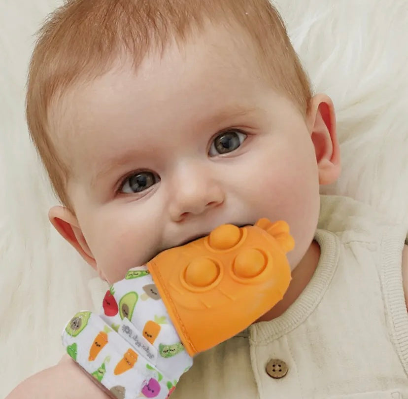 Itzy ritzy sensory teething mitten