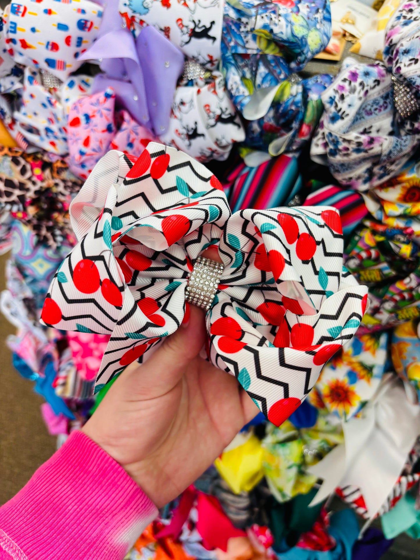 Cherry bling bow
