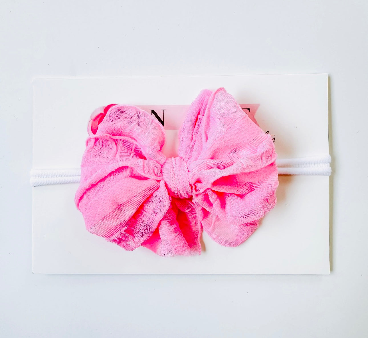 Skinny Mini Ruffled Headband- Bubblegum