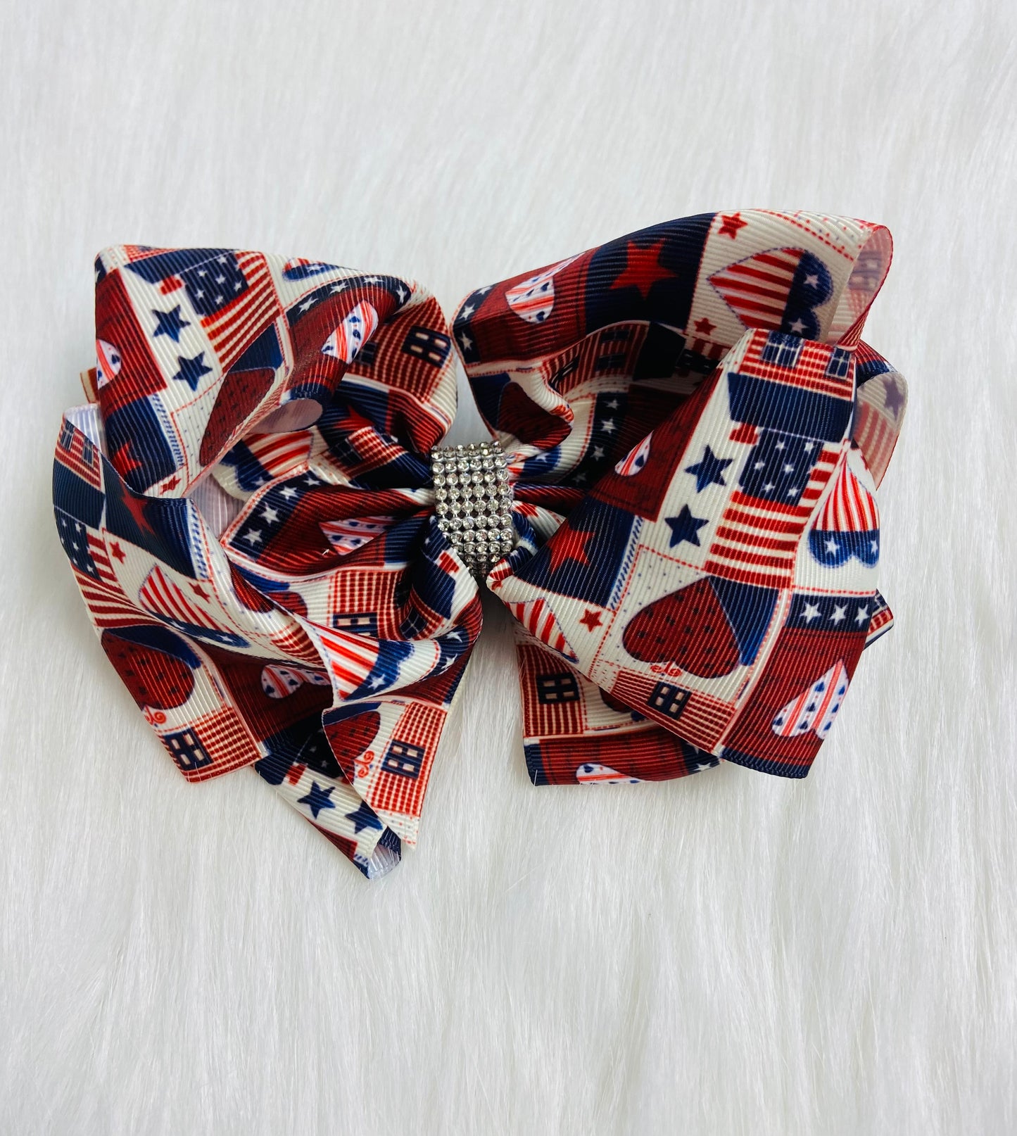 Red flag hearts bow
