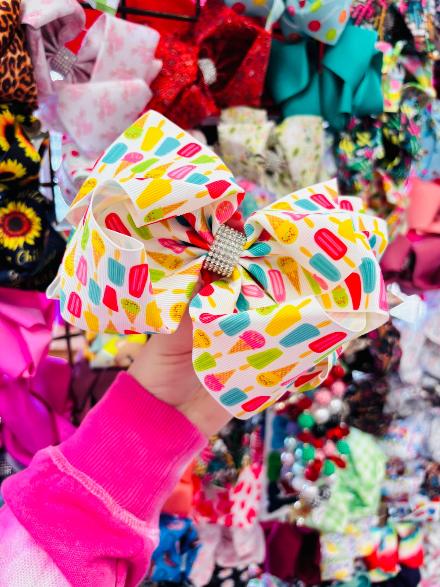 Summer ice cream bling bow