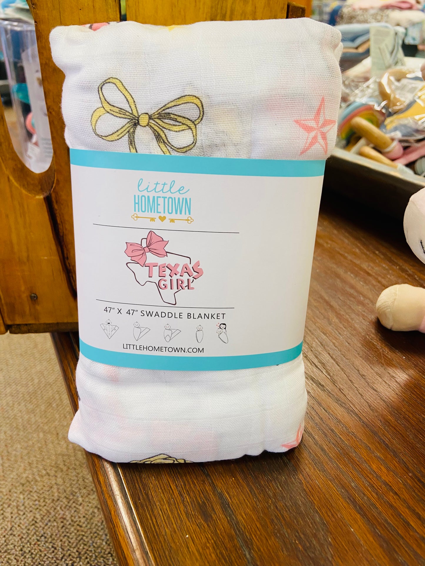Texas girl swaddle blanket