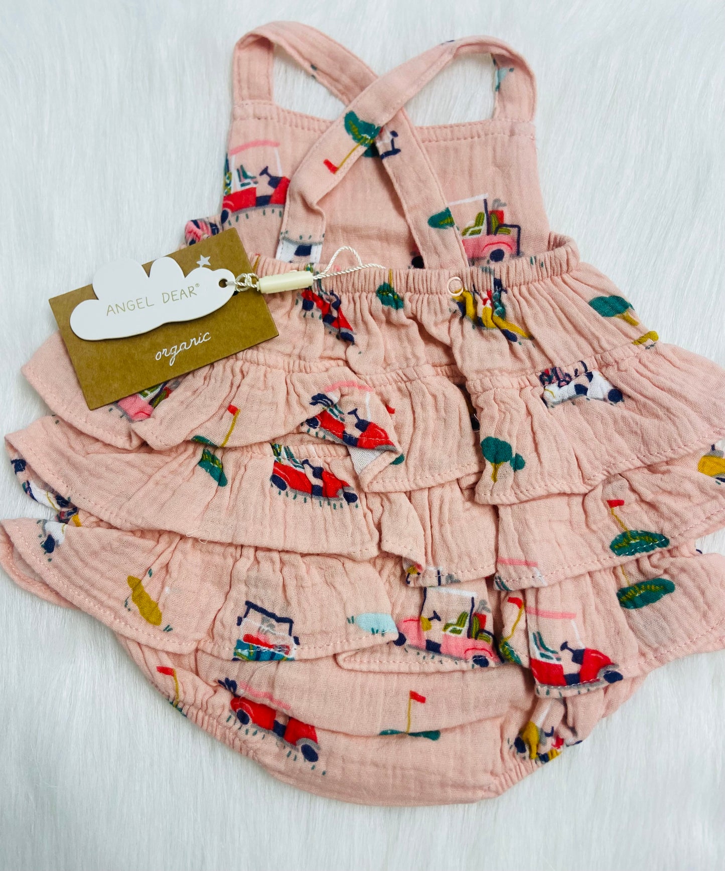 Good cart cuties ruffle sunsuit pink