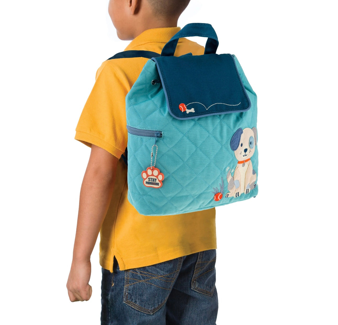 Quilted Backpack For Baby Blue Dogs