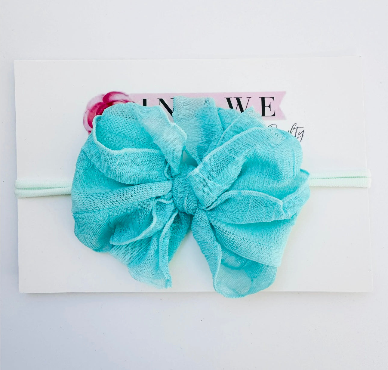 Skinny Mini Ruffled Headband- Cool Mint