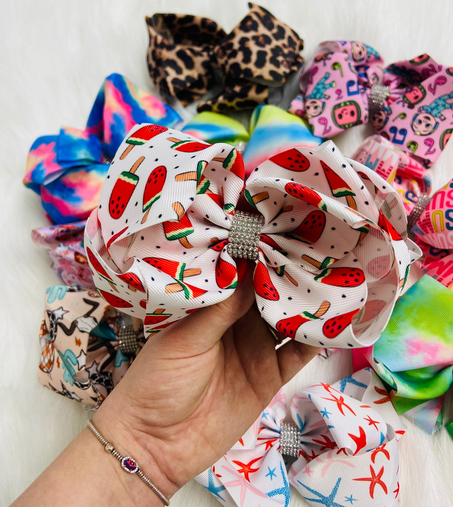 Watermelon Popsicle bling Bow