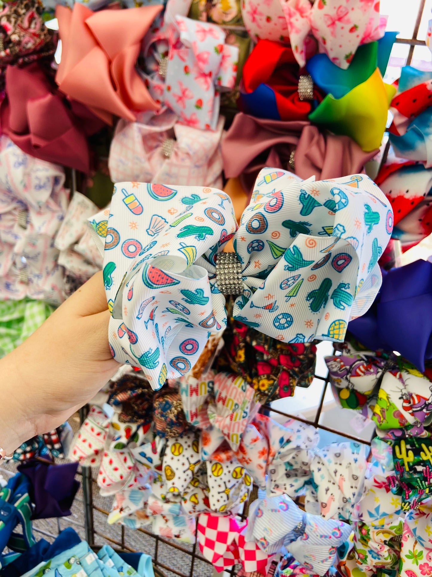 Cactus & shells bling bow