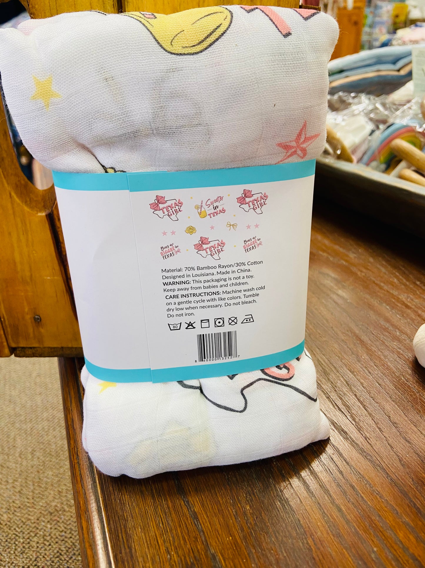 Texas girl swaddle blanket