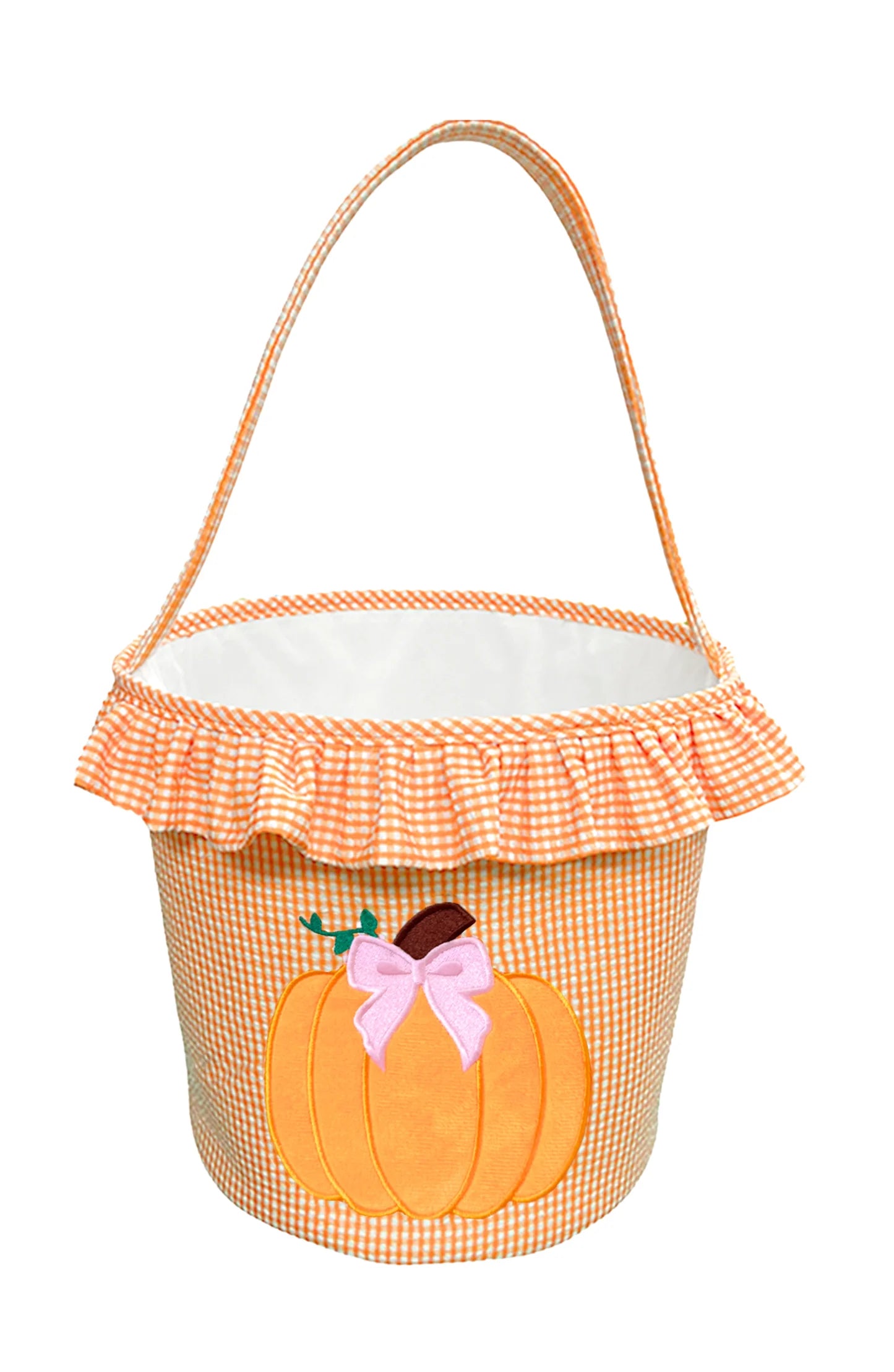 Customizable Ruffled Bow Pumpkin Tote