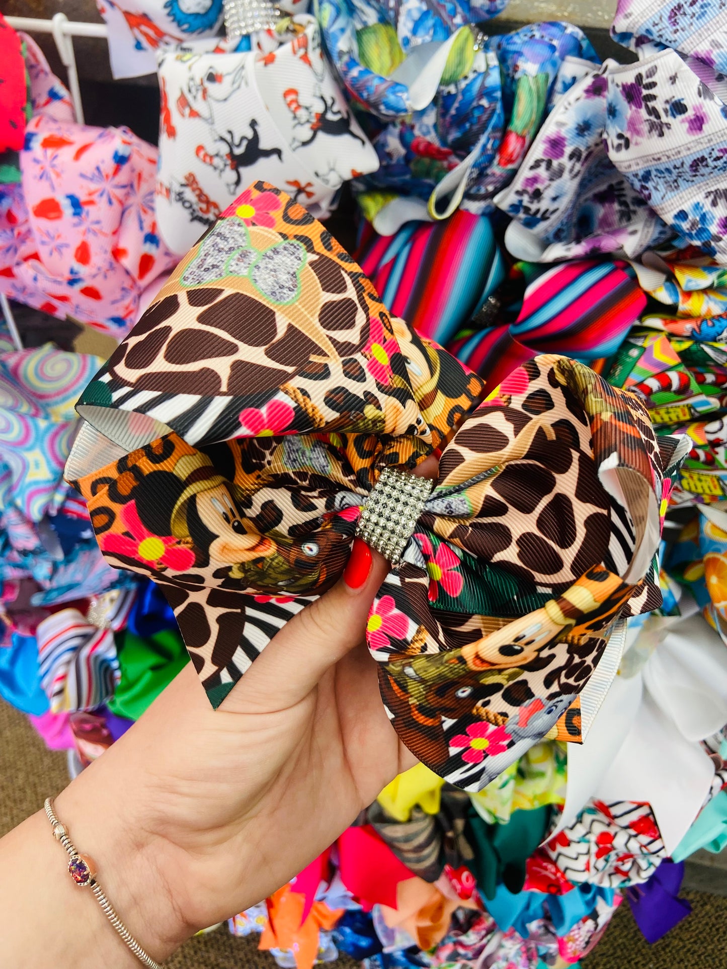 Mickey safari bling Bow