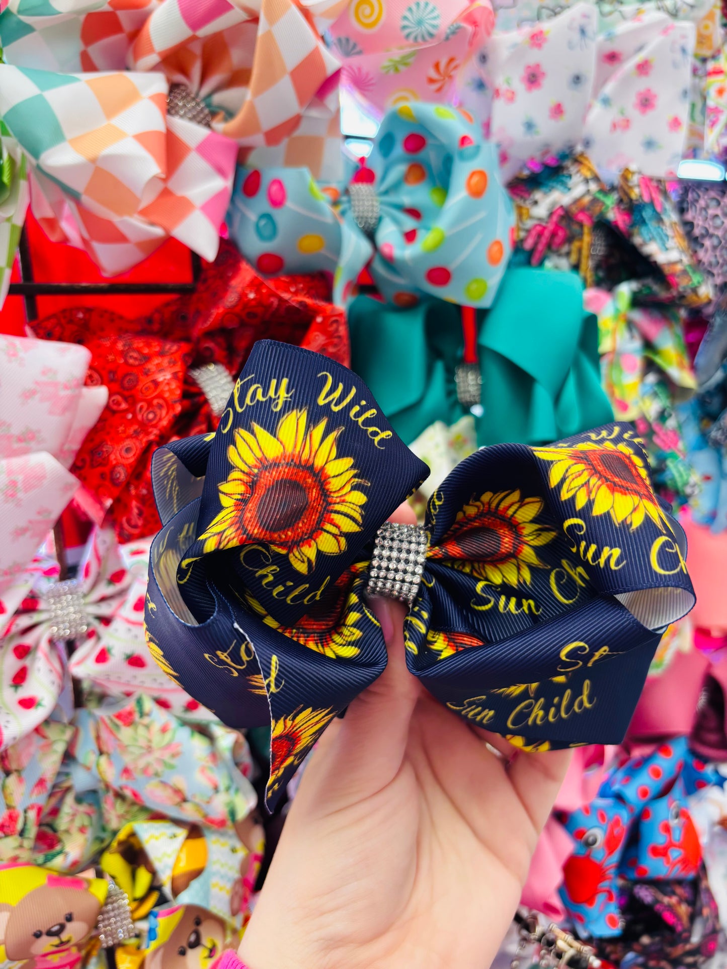 Wild child sunflower bow