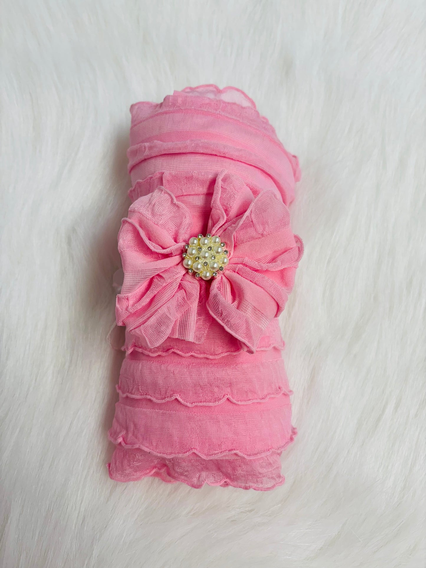 Bubblegum swaddle wrap & headband