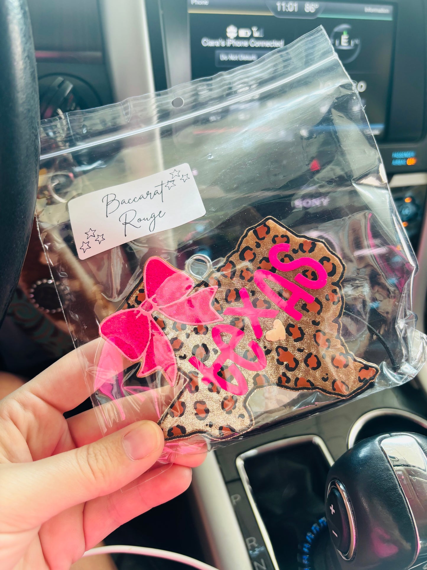 Pink Texas Car Freshie