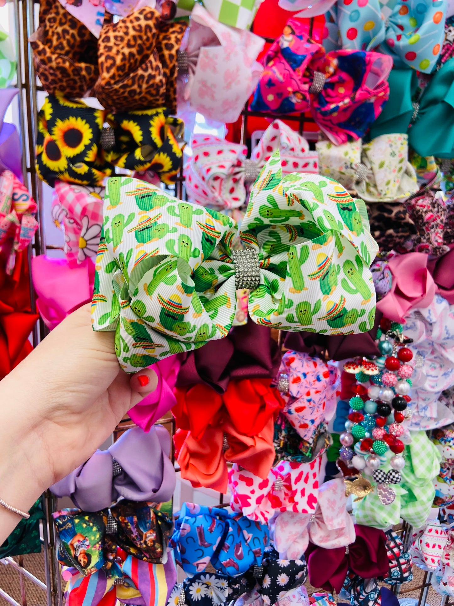 Fiesta cactus bling bow