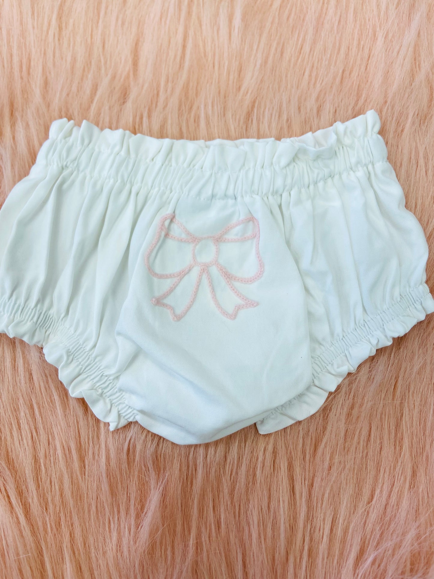 White bow diaper cover