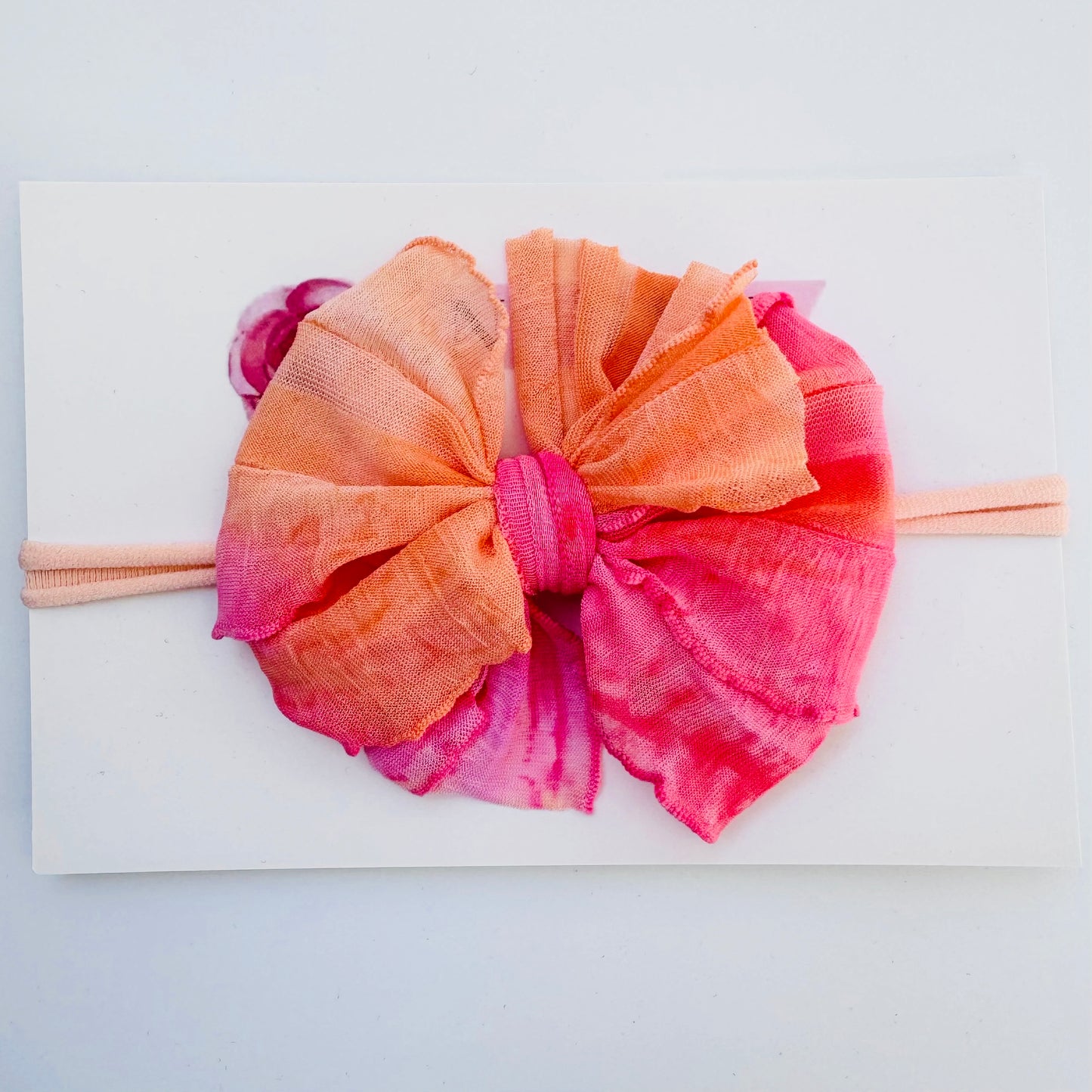 Skinny Mini Ruffled Headband- Hibiscus