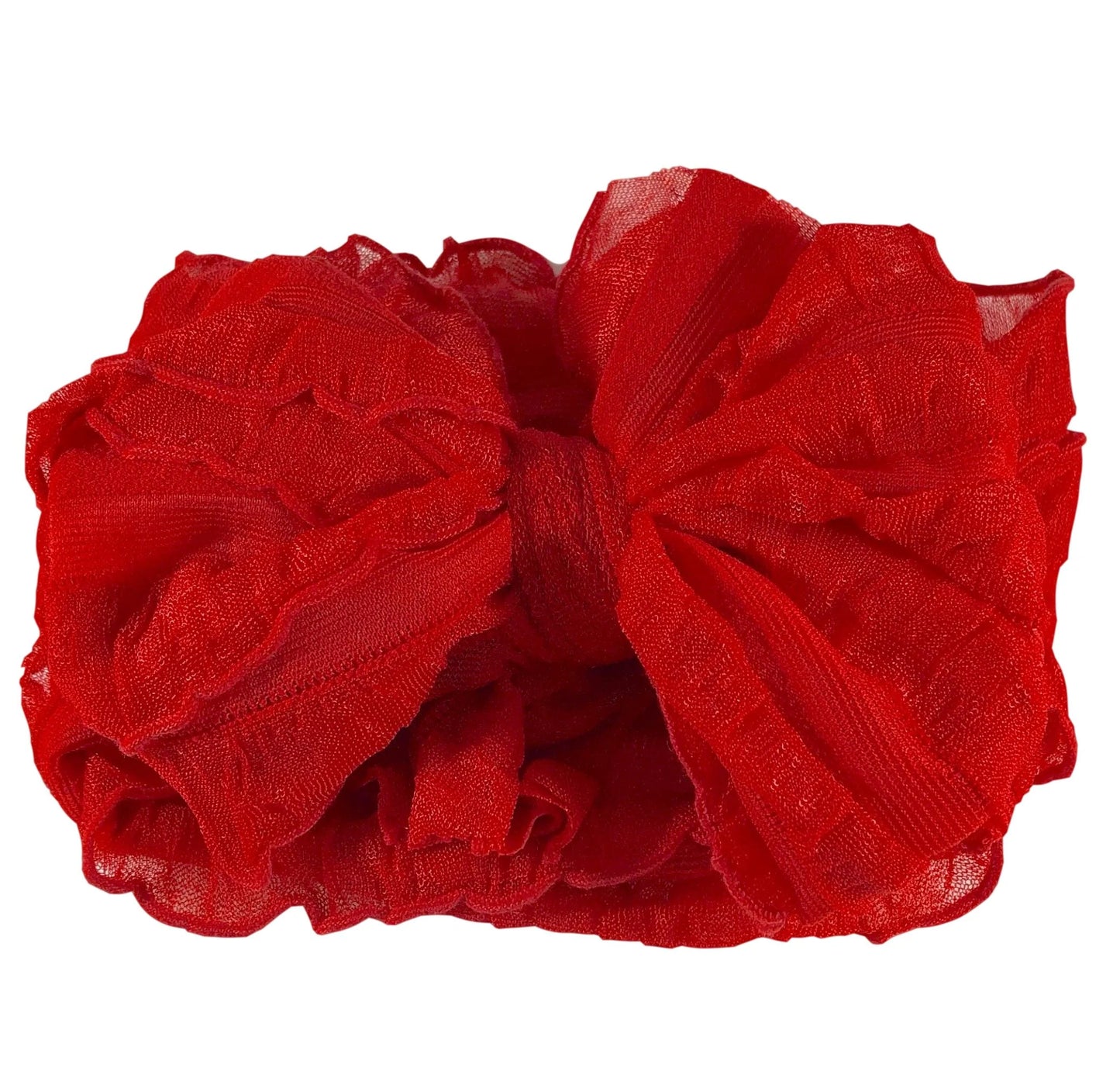 Ruffled Headband~ Bright Red