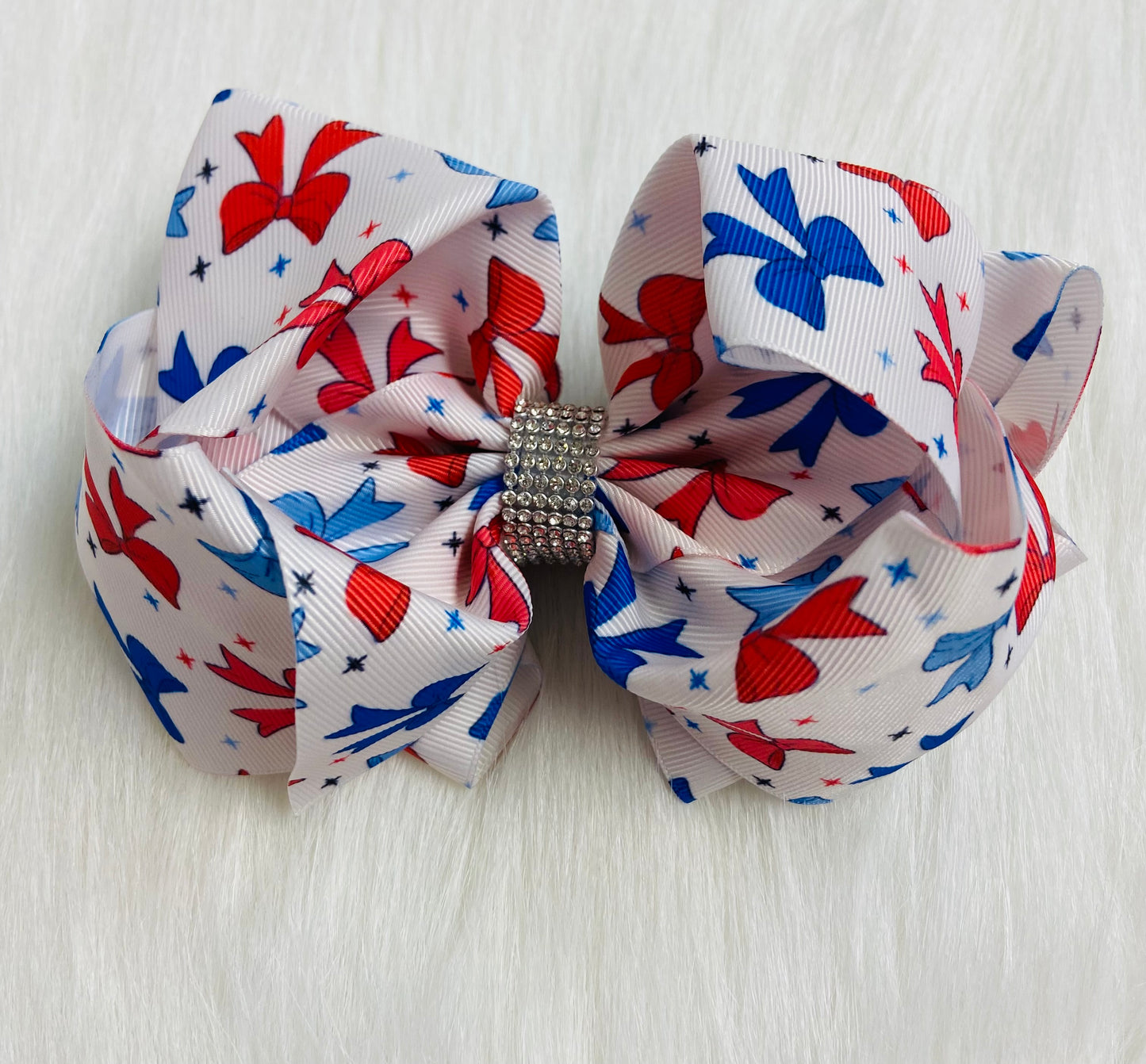 Red white and blue bow