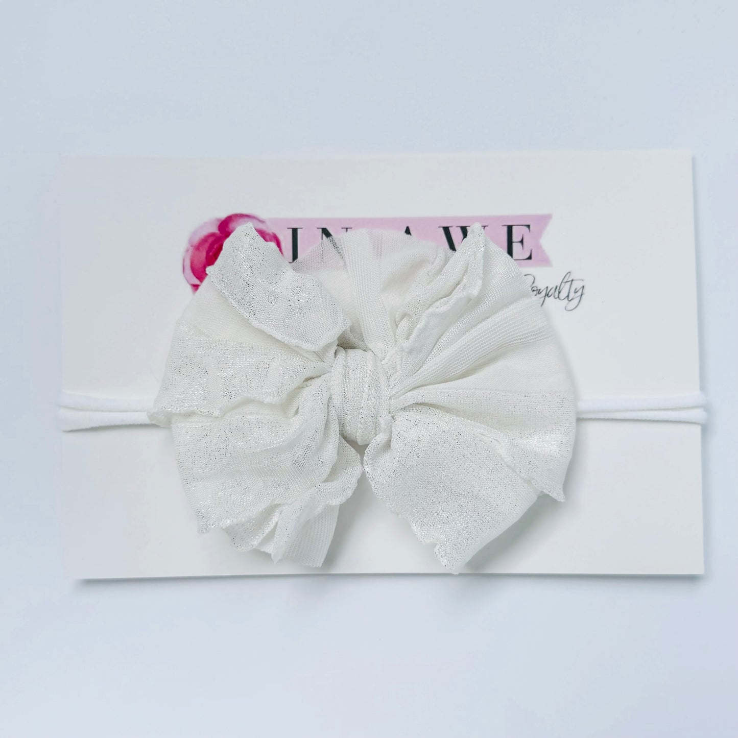 Skinny Mini Ruffled Headband- Icicle shimmer