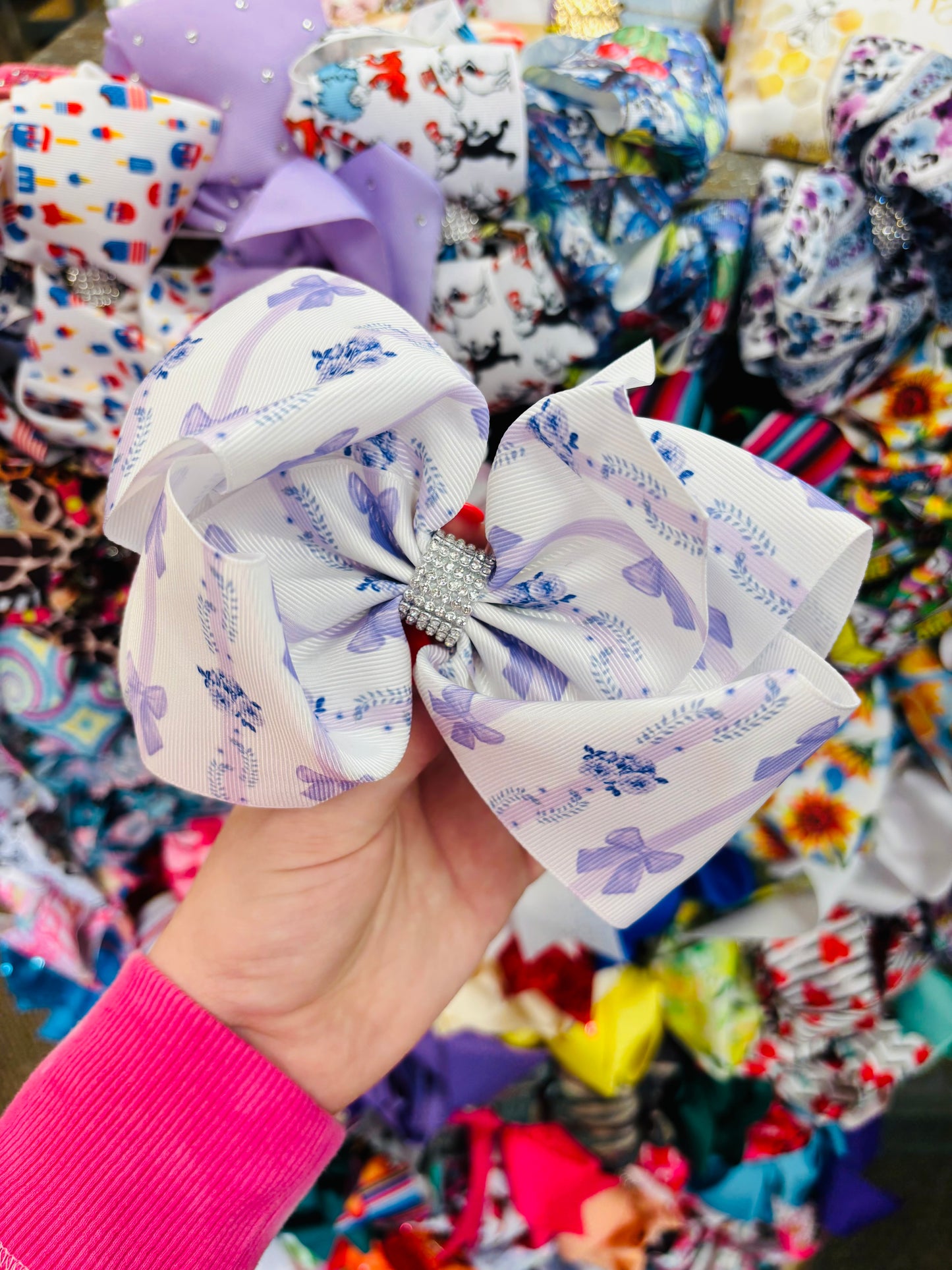 Purple bow bling bow