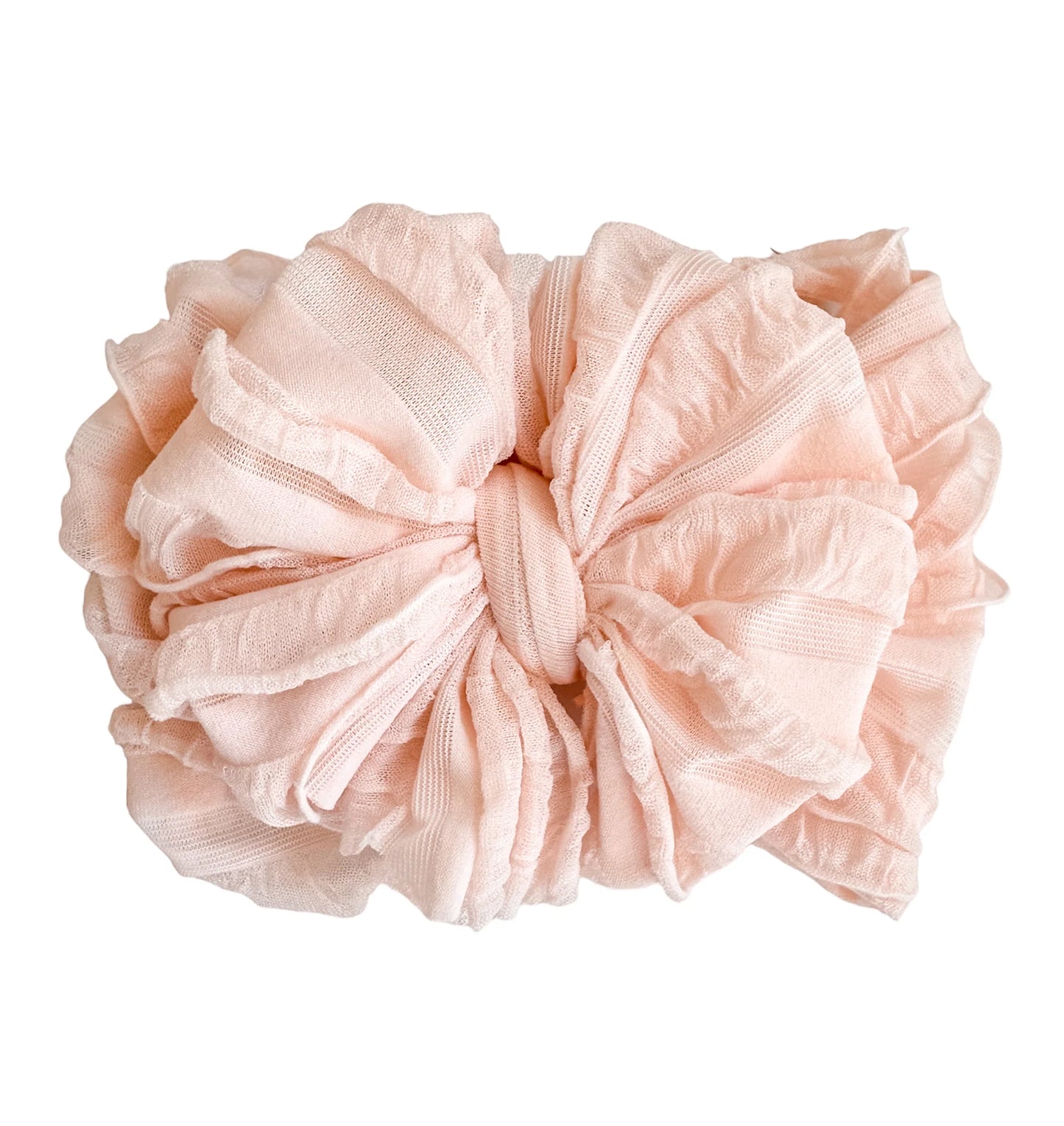 Ruffled headband- peachy keen