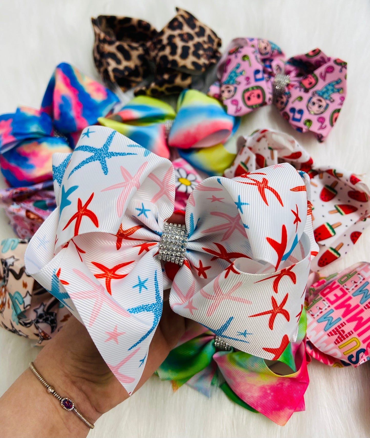 Starfish bling Bow