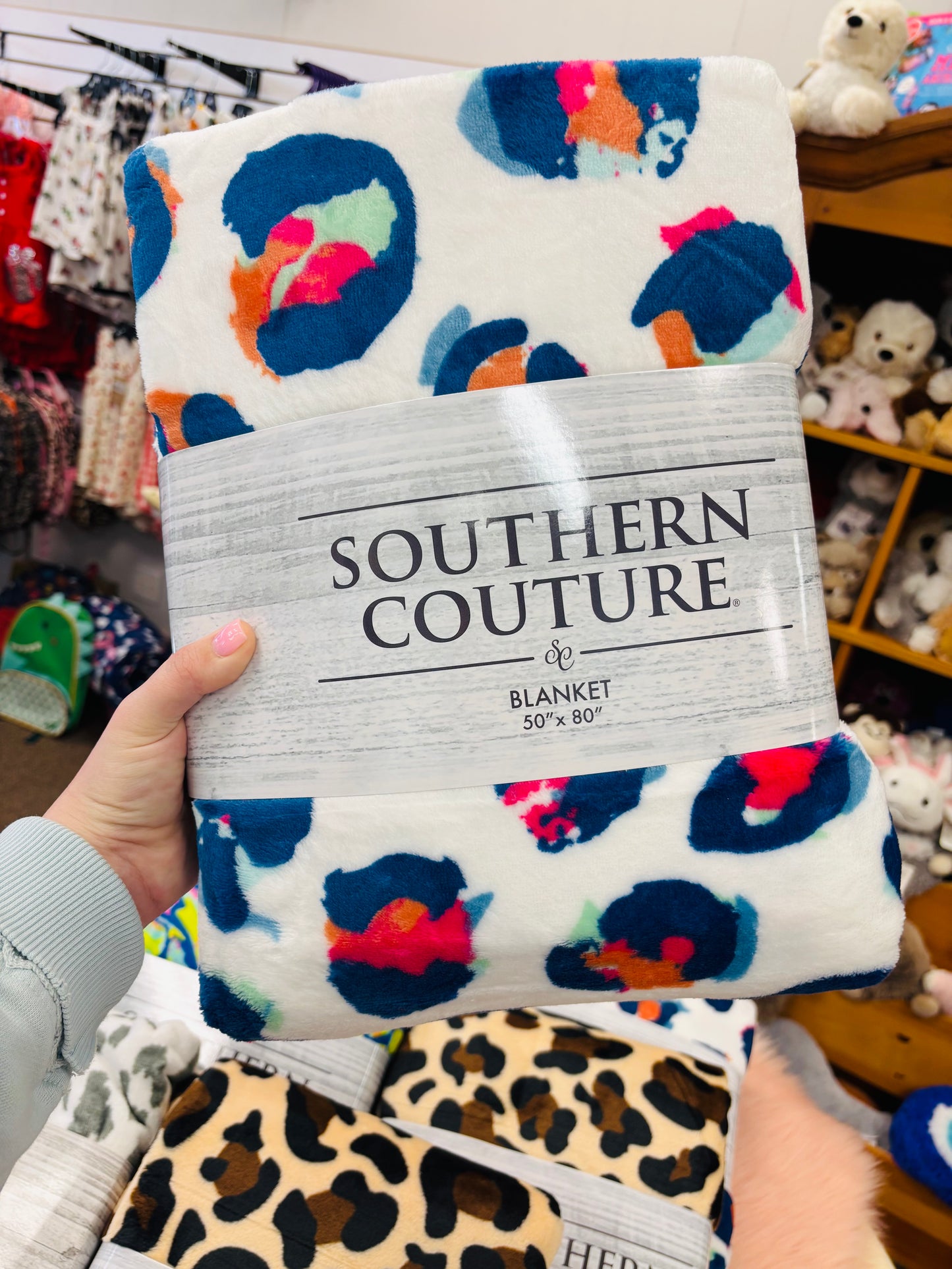 Colorful leopard blanket