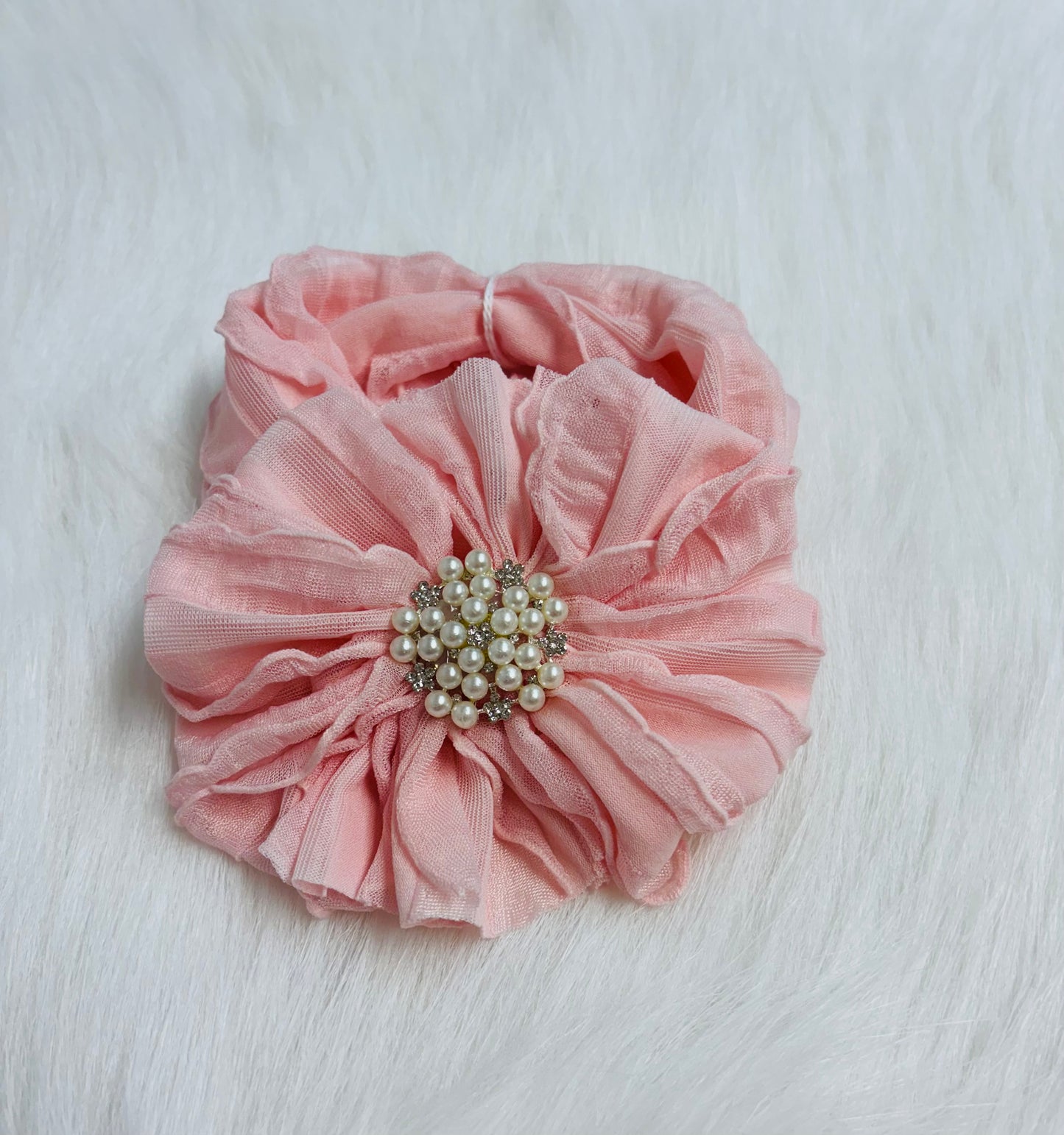 Sweet Pink with pearls headband