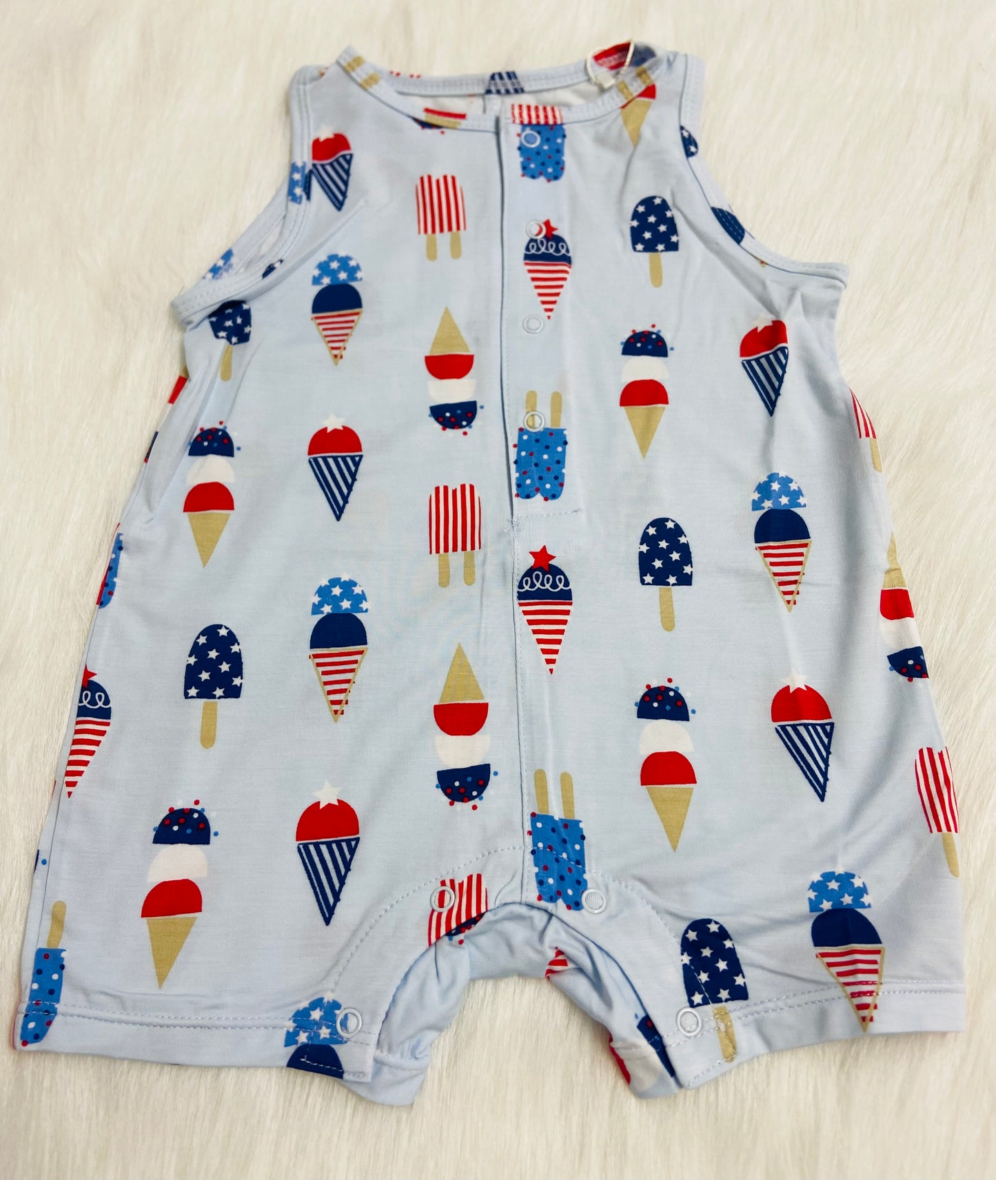 Ice cream 4th shortie romper