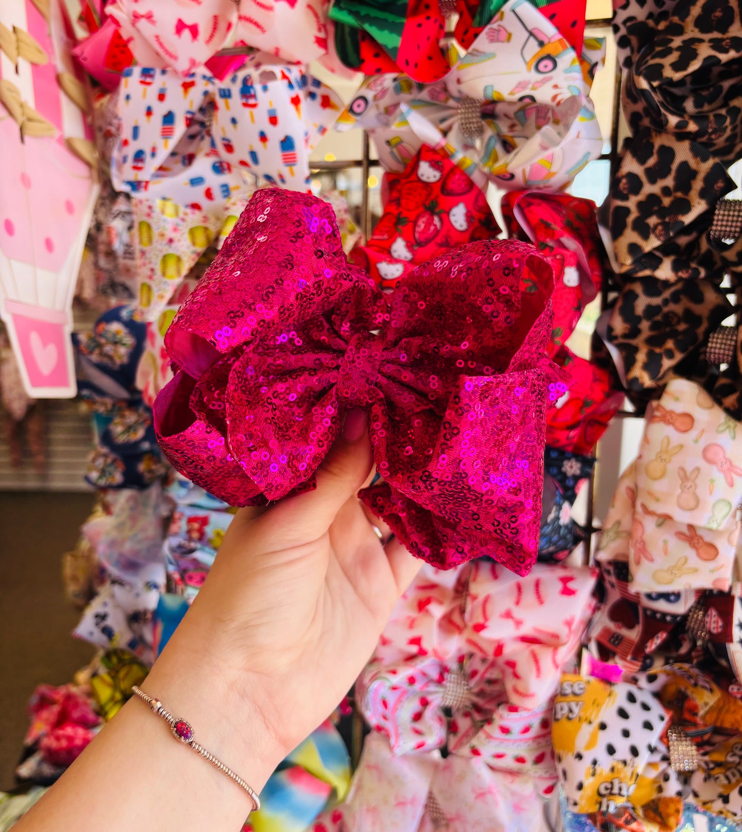 Fuchsia Sparkle Bow