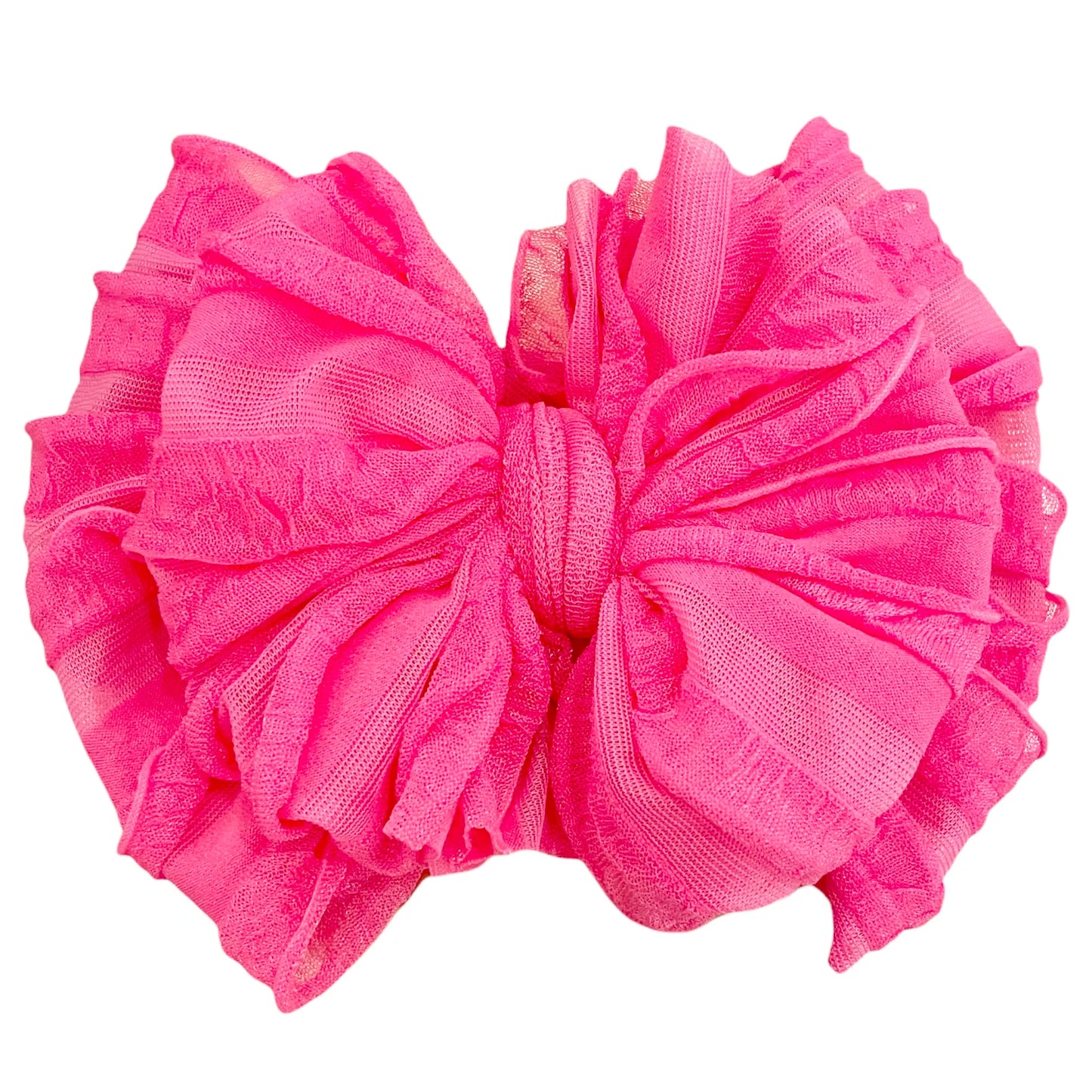Ruffled Headband~ Neon Pink