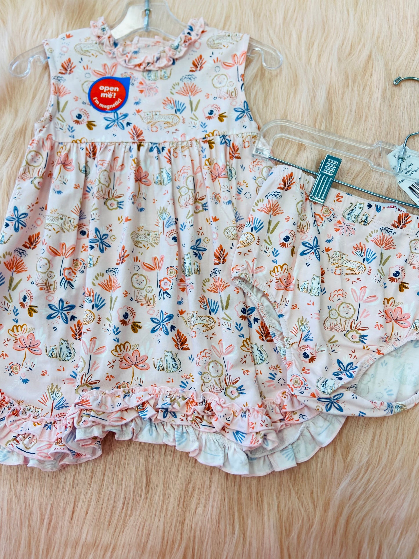 Magnetic me dandy lions dress + diaper cover