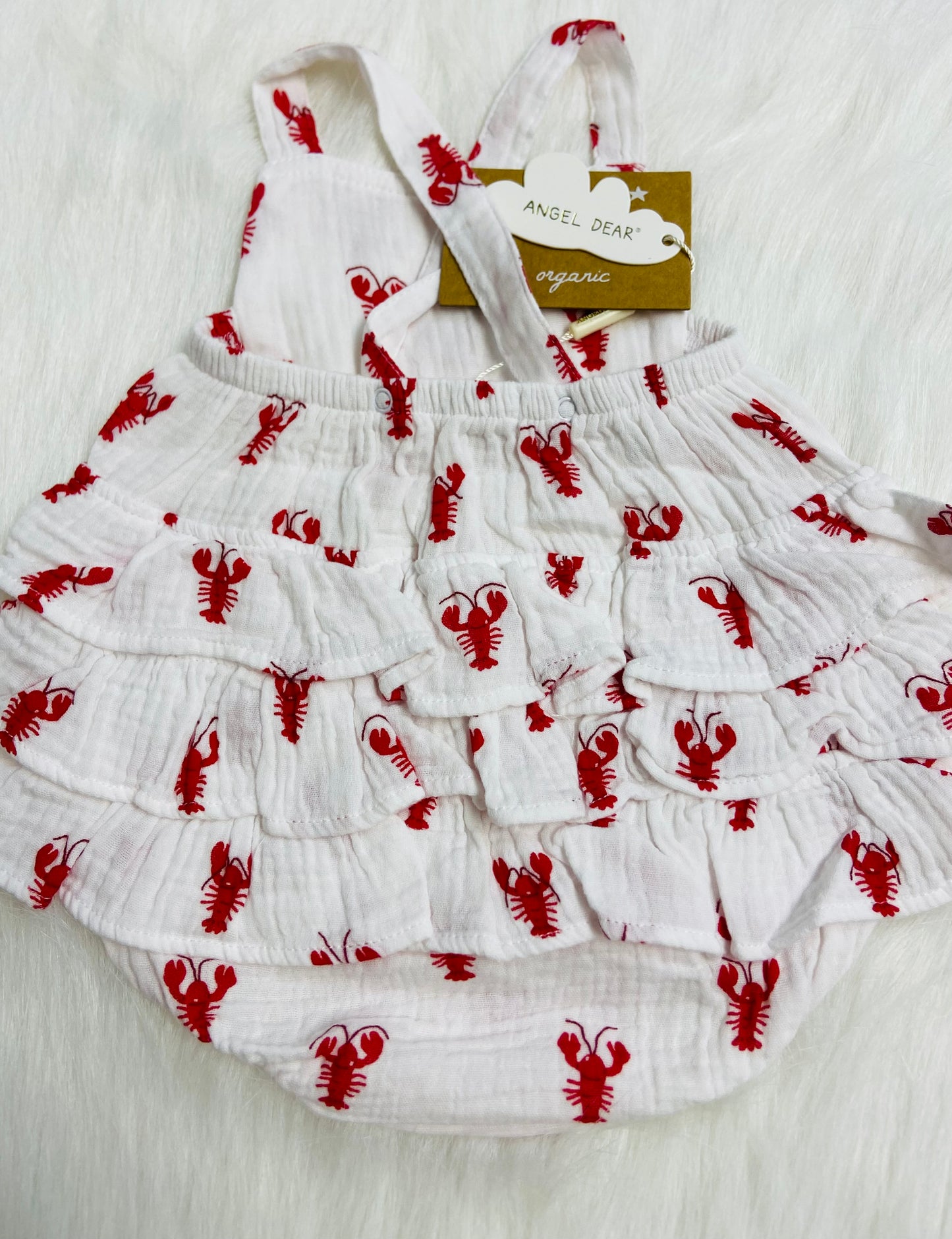 Lobster muslin ruffle sunsuit