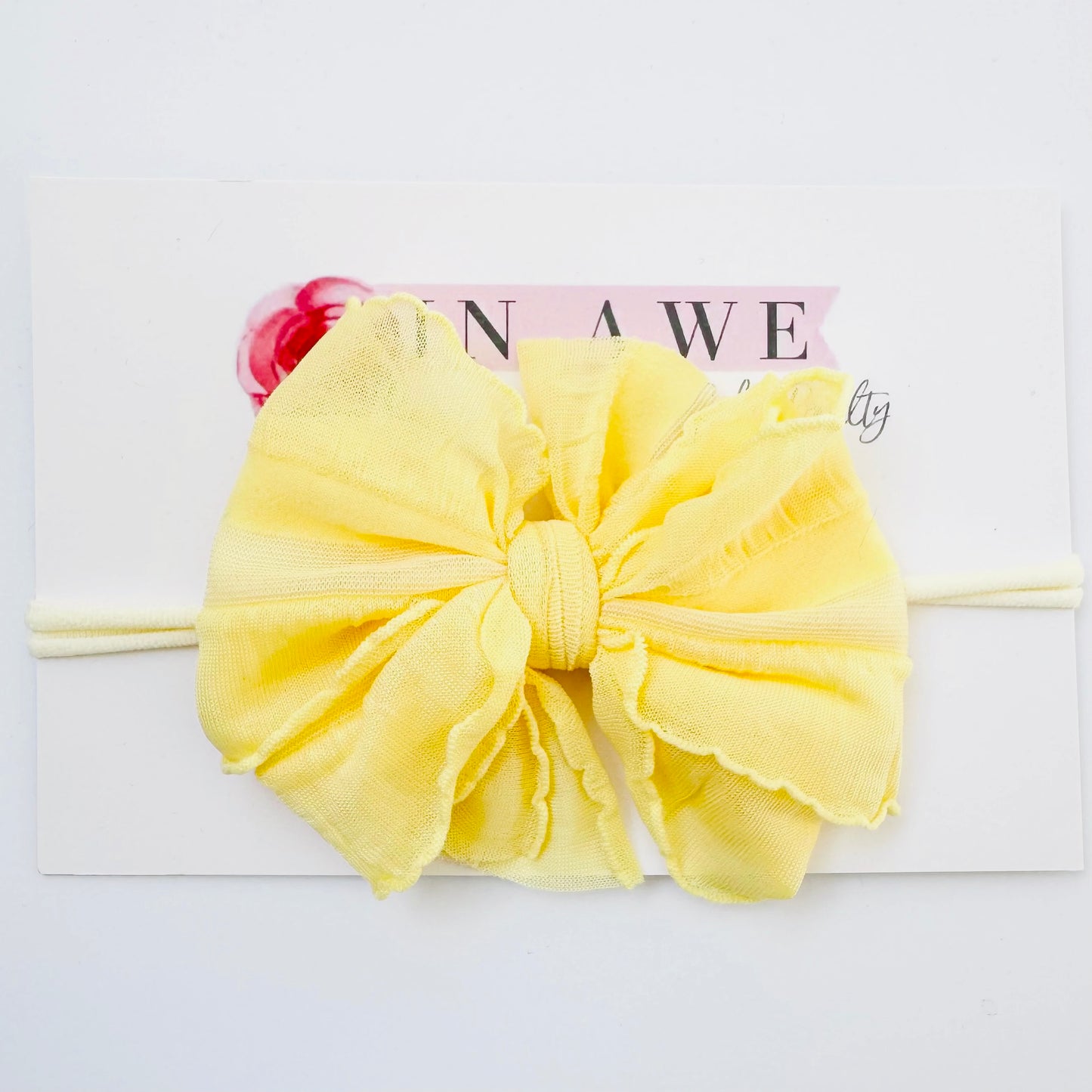 Skinny Mini Ruffled Headband- Buttercup