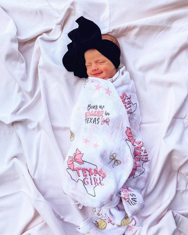 Texas girl swaddle blanket