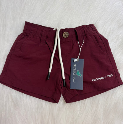Boys mallard shorts maroon