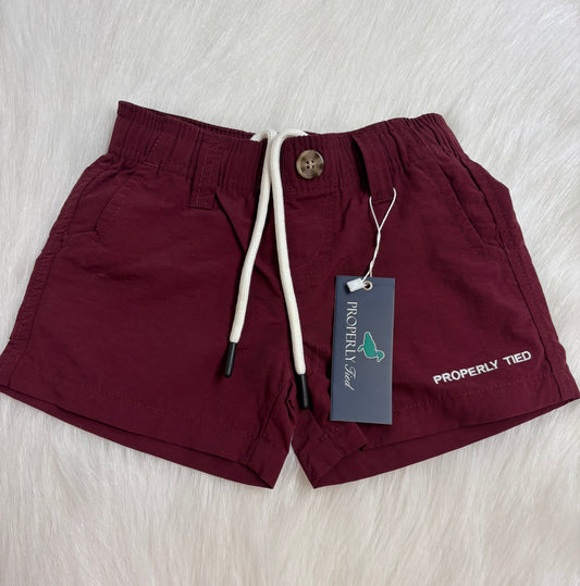 Boys mallard shorts maroon