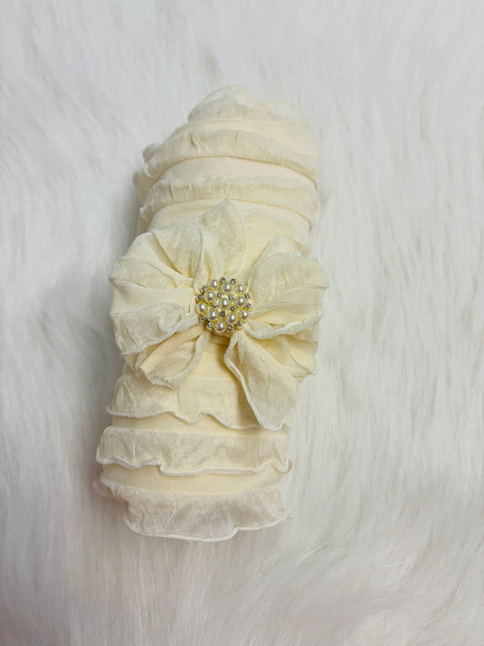Ivory Swaddle wrap & headband