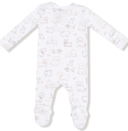 Neutral Pups 2 way zipper footie