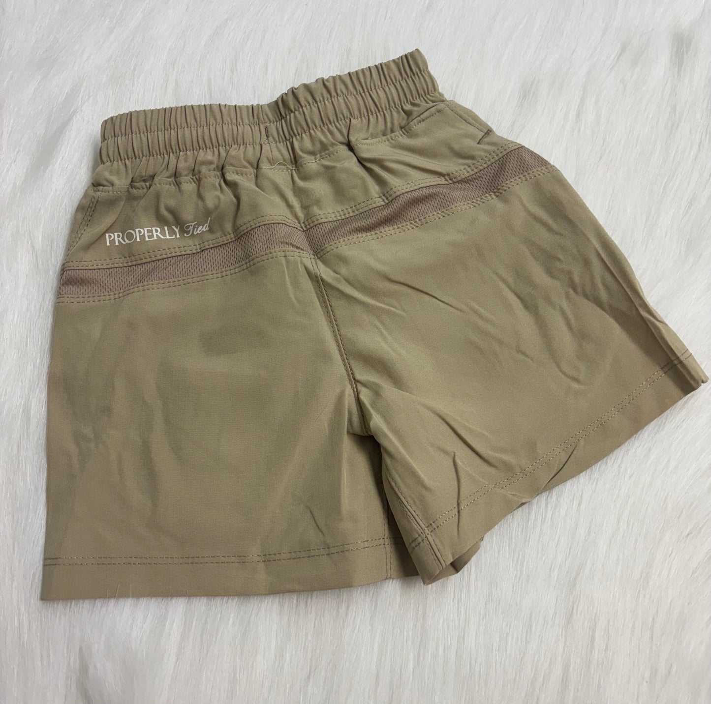 Boys court short -khaki-