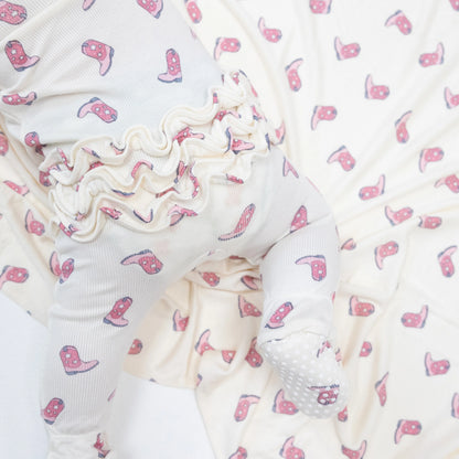 Petite Cowgirl Ruffle Footie