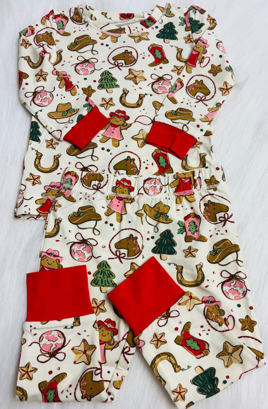 Cowgirl Christmas 2 piece loungewear set